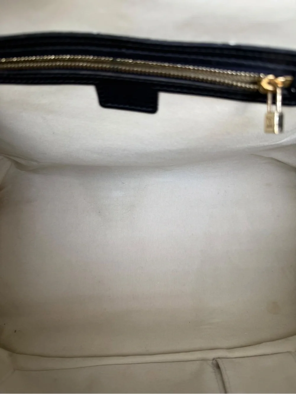 Louis Vuitton Josephine Mini lin Monogram Canvas Satchel in Beige and Black